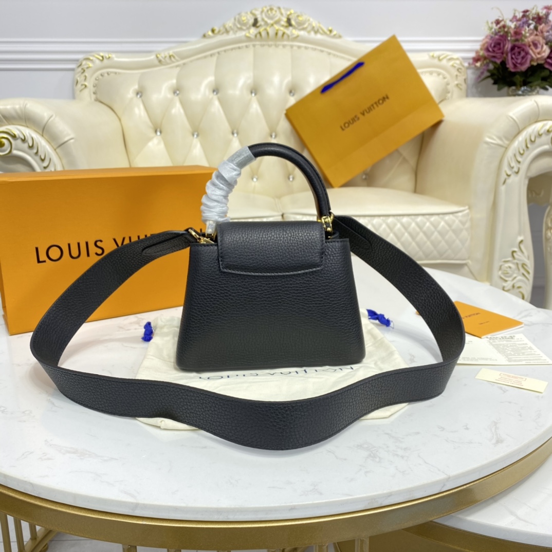 Louis Vuitton CAPUCINES MINI Taurillon Leather Bag M56071 Black